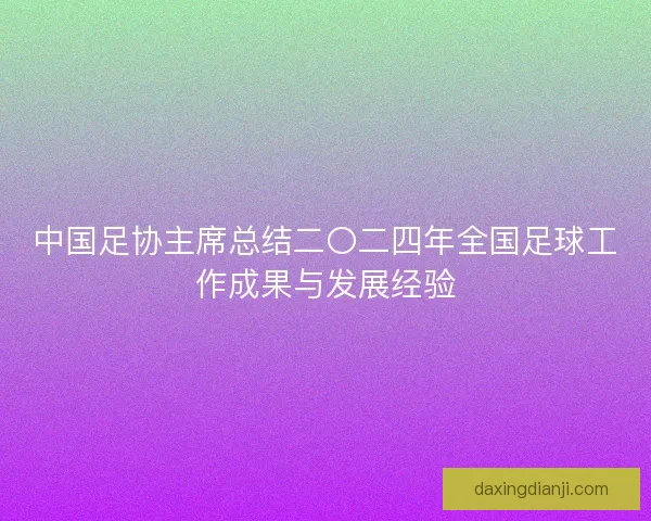 中国足协主席总结二〇二四年全国足球工作成果与发展经验